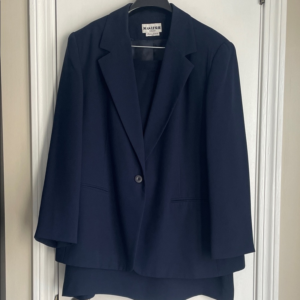 Joan Leslie Navy Skirt Suit 18W